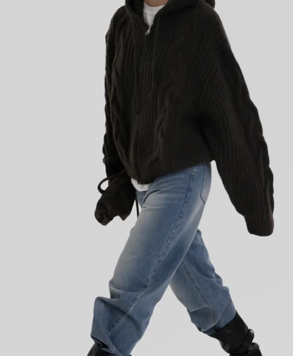 어텀 니트 후드집업 상품이미지5