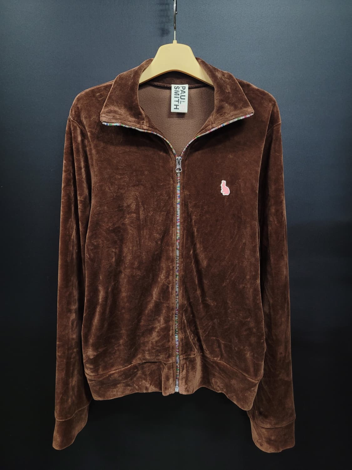 Paul Smith 폴스미스 벨루아 벨벳 브라운 핑크래빗 패치 집업자켓  상품이미지1