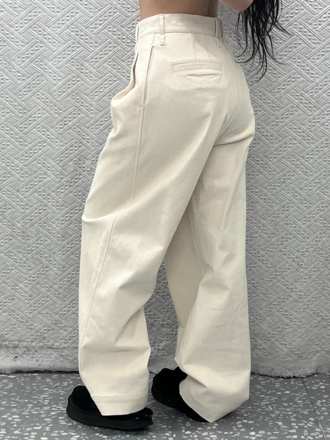 메종 마레 빈티지 모던 시크 핀턱 코튼팬츠 면바지 34 C10166 상품이미지2