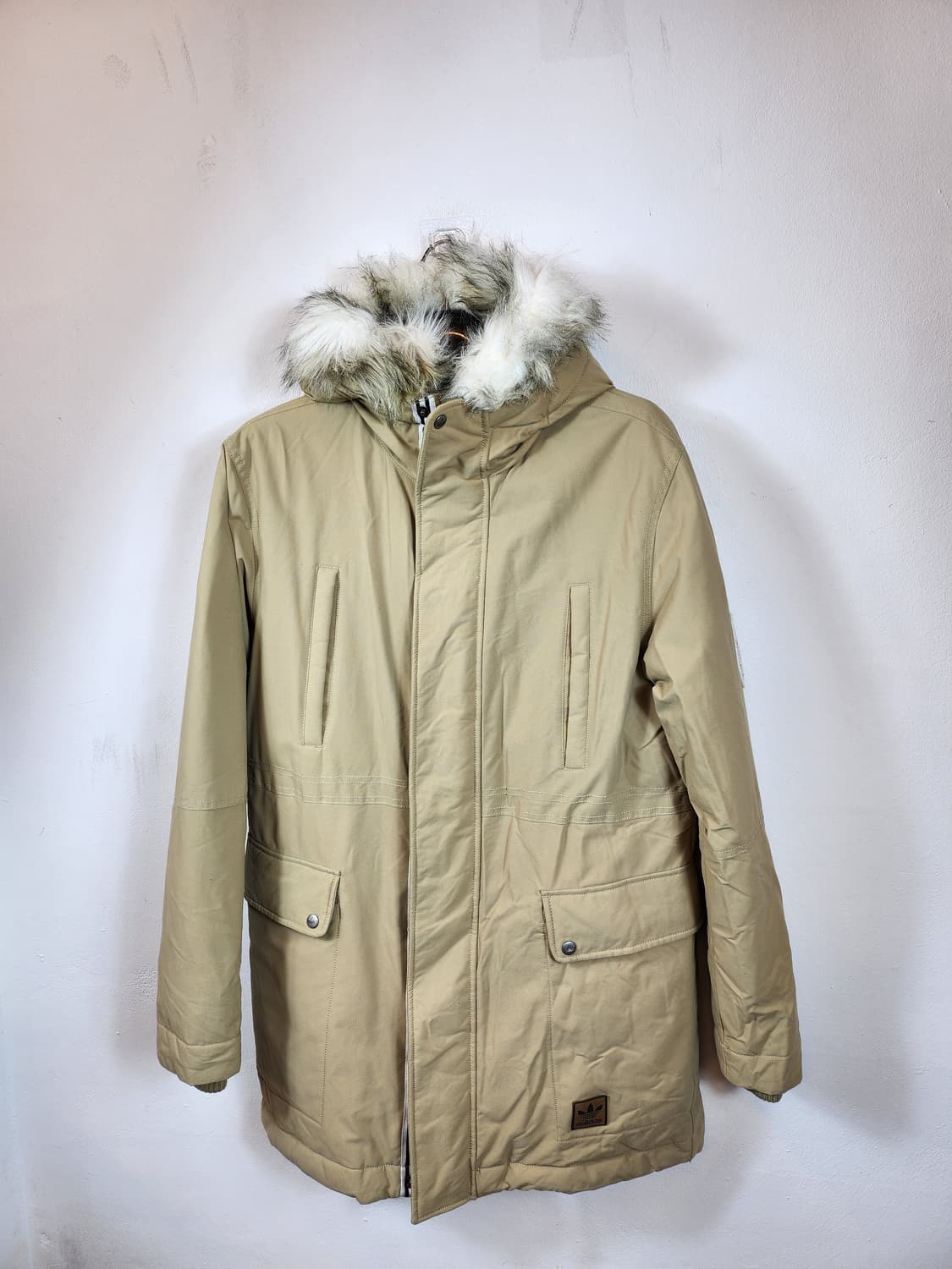 아디다스 베이지 스트라이프  다운패딩 파카 95 M 새제품급 상품이미지10