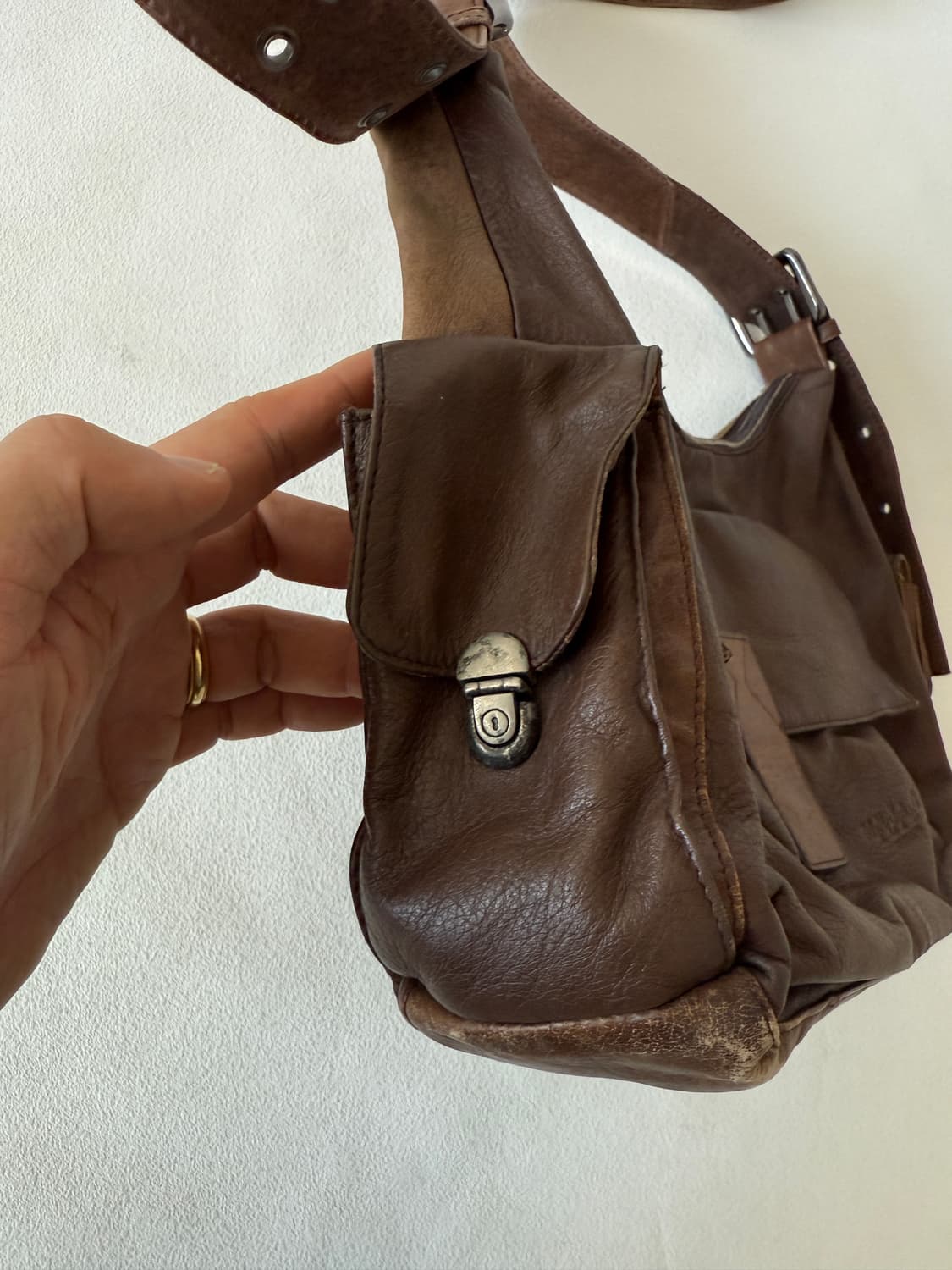 Pre owned 레더 크로스백 상품이미지5