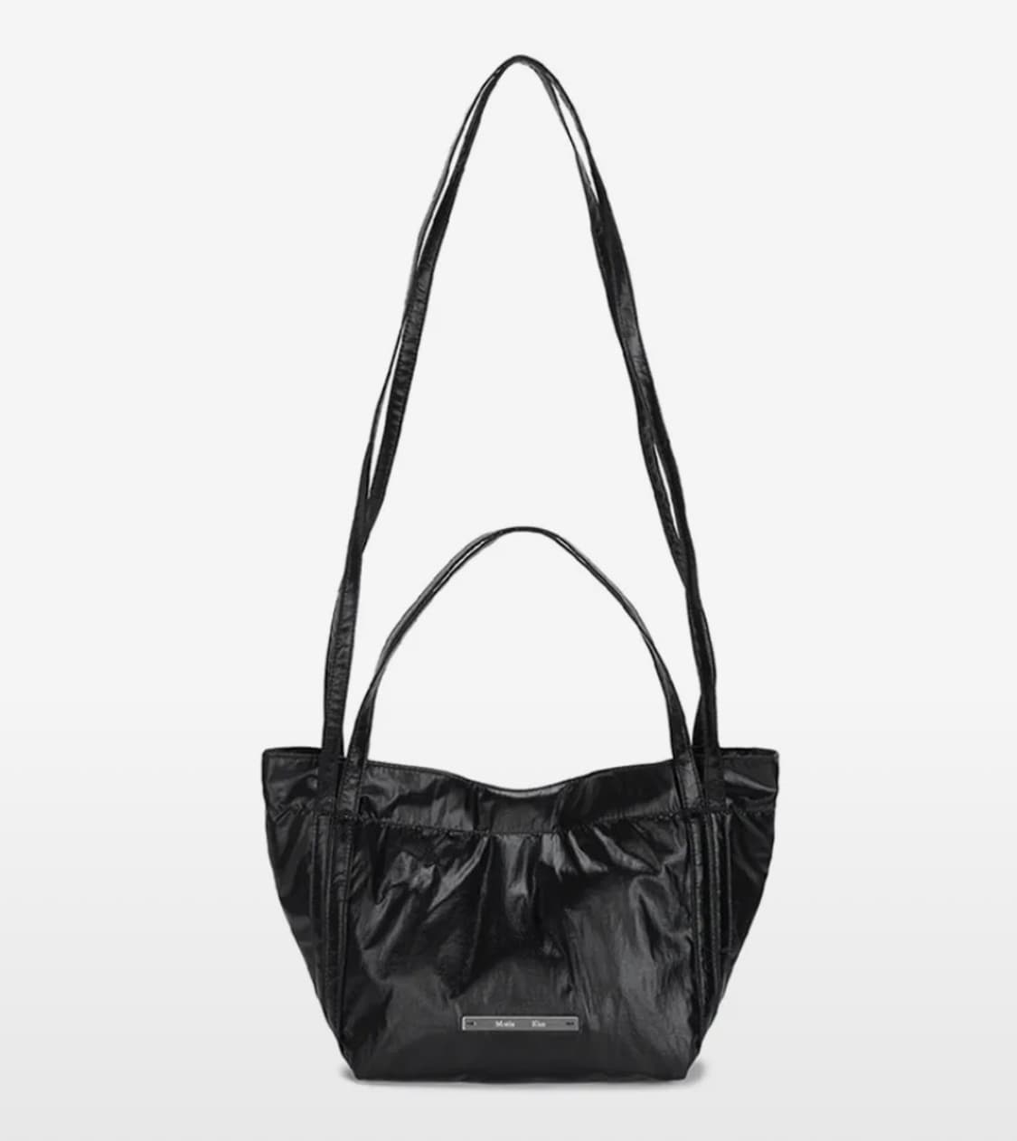 마뗑킴 가방 GLOSSY TWO WAY MINI BAG IN BLACK 상품이미지1