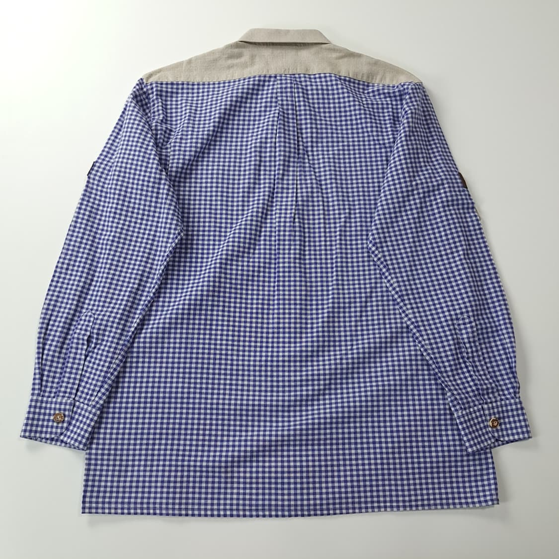 CK628 L 랜드하우스 90s 린넨 바바리안 블루 깅엄체크 셔츠 남방 상품이미지6