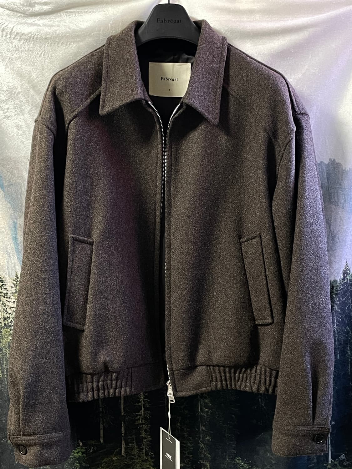 새제품) 3size 파브레가 구스토 울 블루종 자켓 (다크 브라운) 상품이미지2