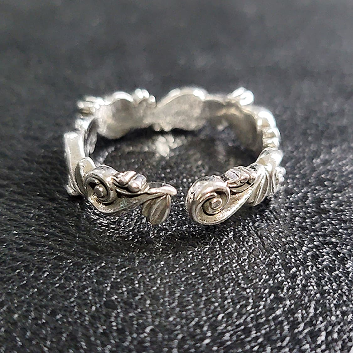 Rynel 백동 남자 엔틱 빈티지 명품 덩굴 꽃 식물 반지 상품이미지3