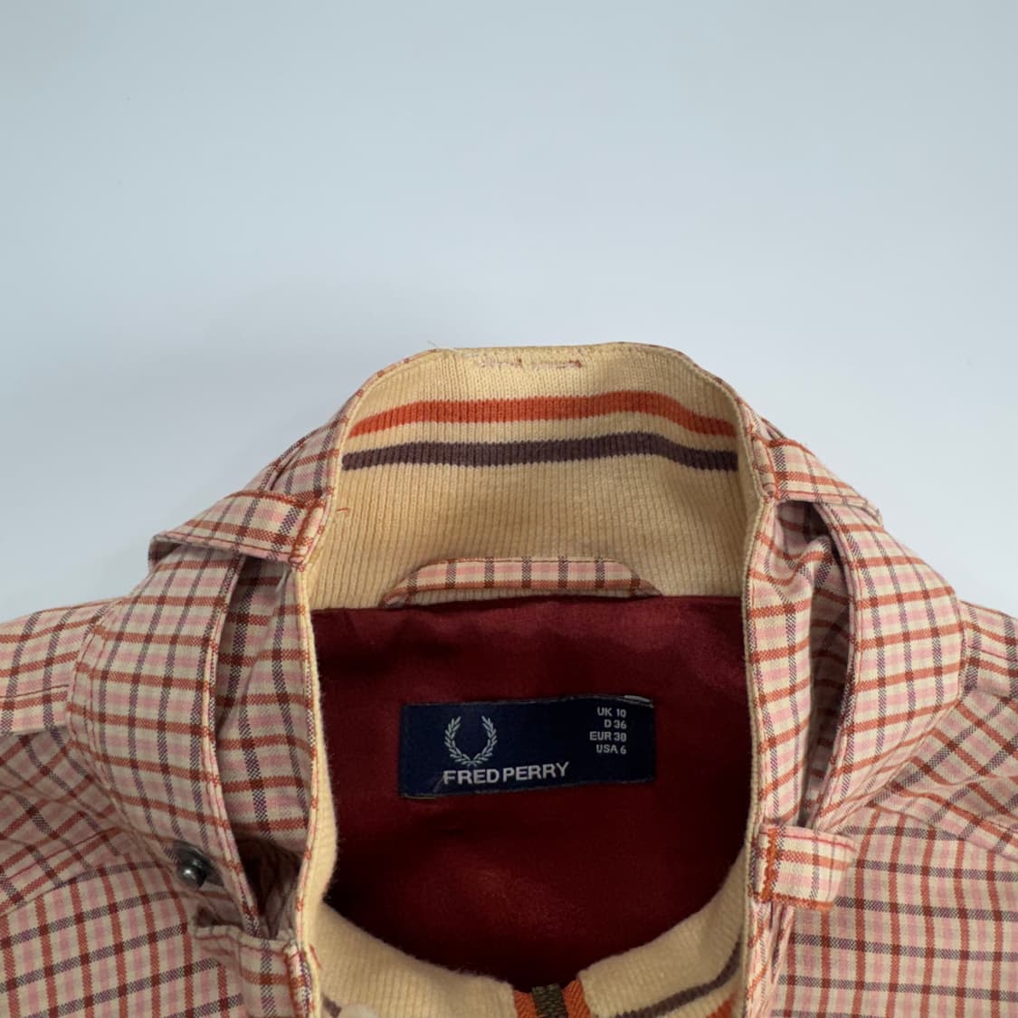 Fredperry 프레드페리 핑크 코랄 체크 자켓  상품이미지5