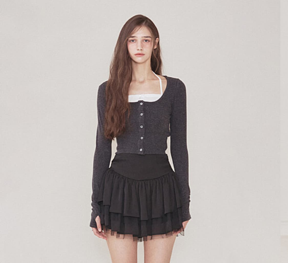 낫유어로즈 Luna cardigan set (차콜) 상품이미지1