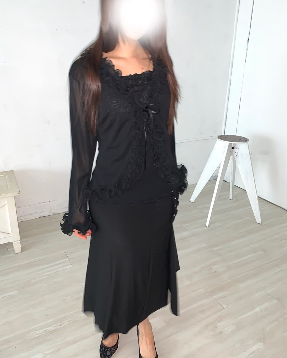 Sleeveless Layered Frill Mesh Cardigan 상품이미지5