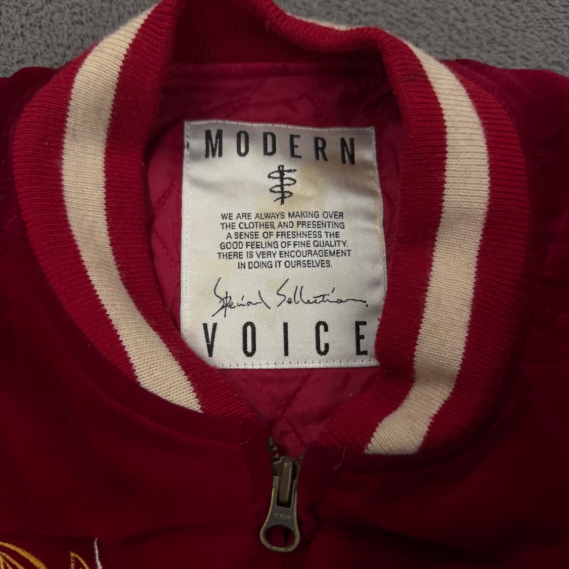 Jpn 일본 빈티지 모던보이스 벨벳 자수 스카잔 자켓 상품이미지5