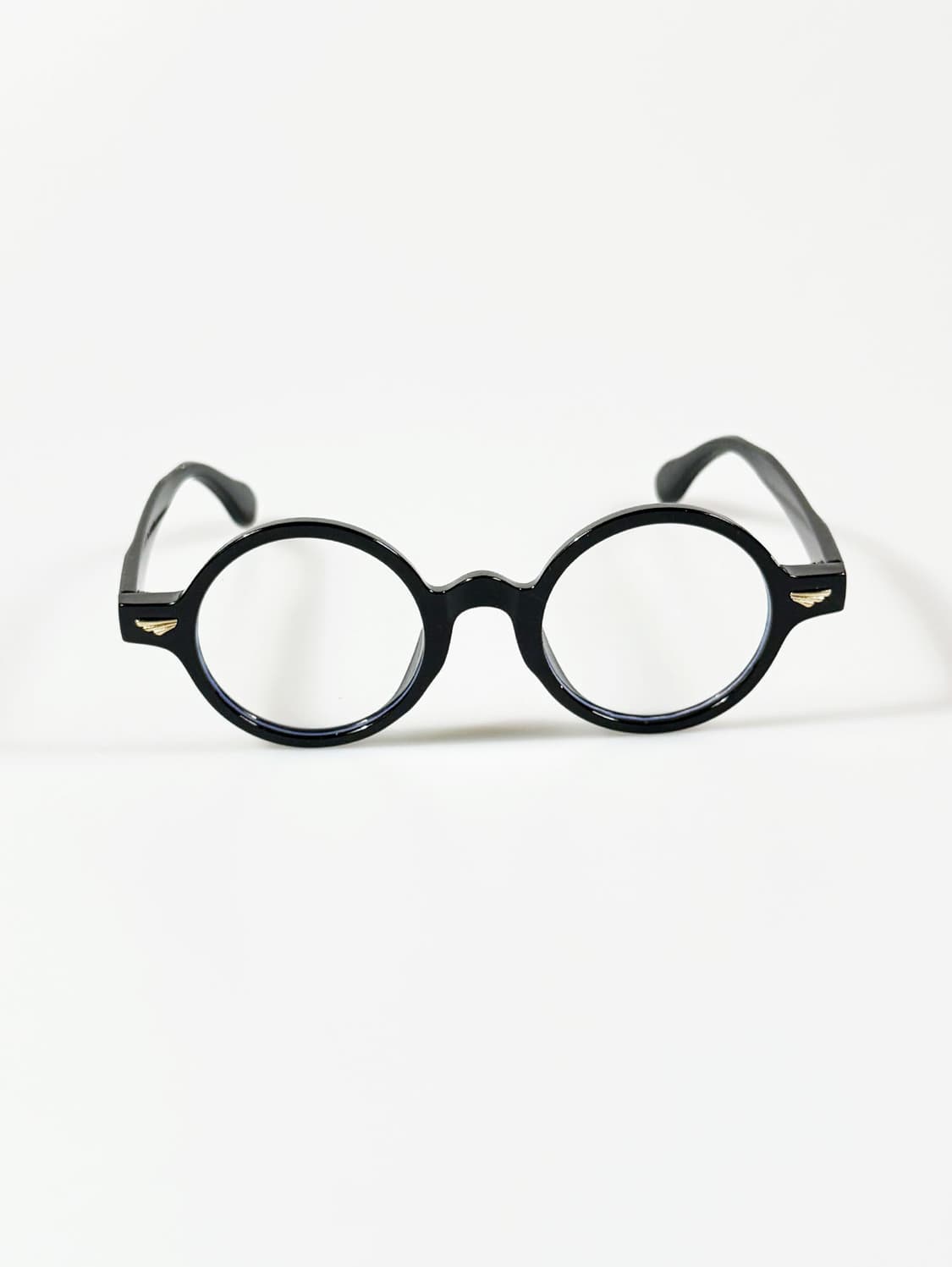 블랙 볼드 글로시 라운드 프레임 투명틴트 빈티지 선글라스 상품이미지2