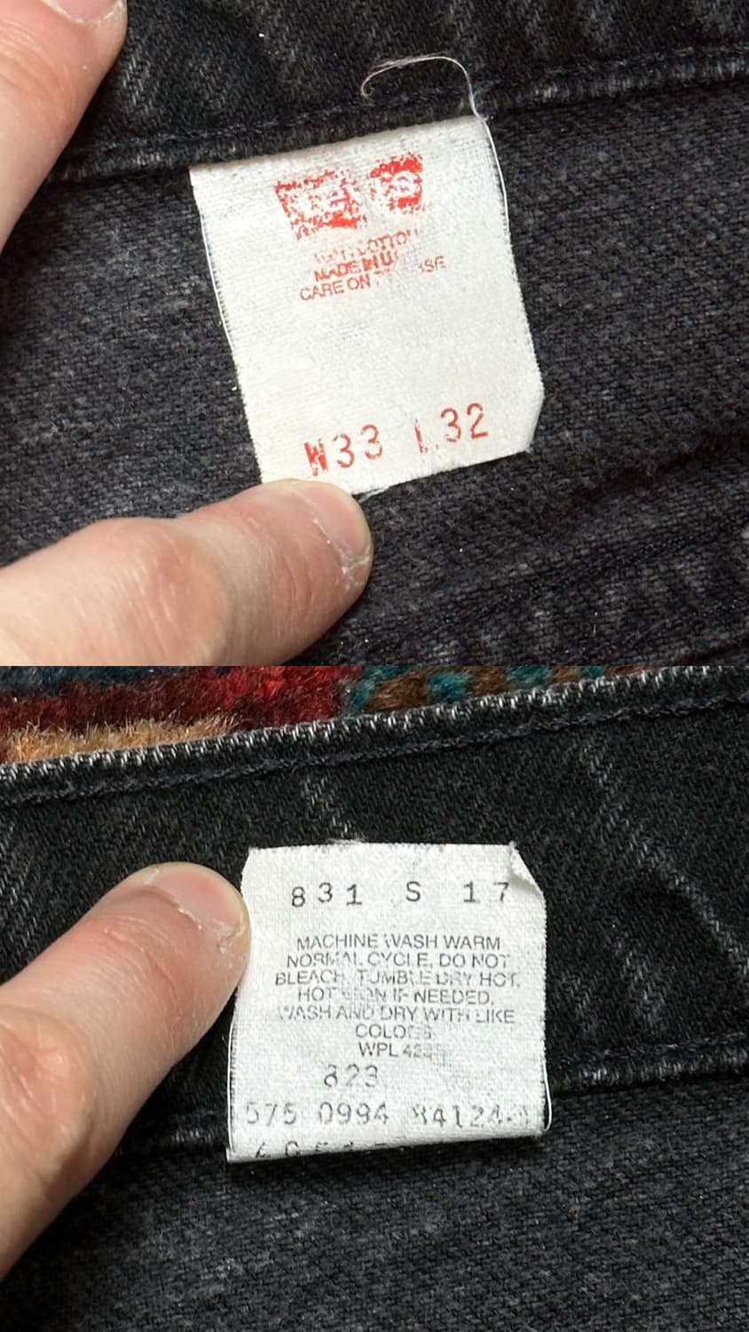 90's USA Made 리바이스 517 블랙 부츠컷 플레어진 상품이미지9