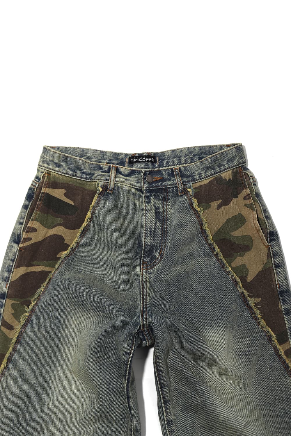 NASTY KICKOFF 카모데님 배색 와이드 팬츠 size L 상품이미지2
