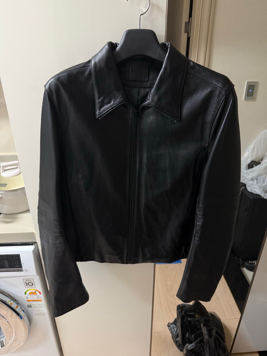 [3]Mudule 레더 자켓 블랙 상품이미지1