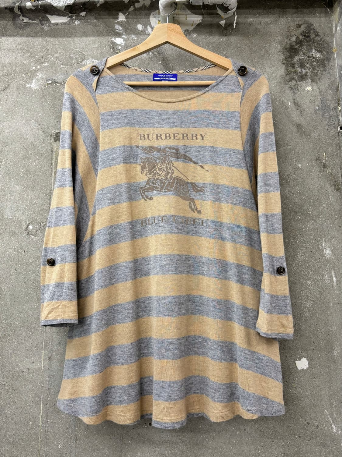 Burberry 버버리 블루라벨 그레이-베이지 단가라 원피스 상품이미지3