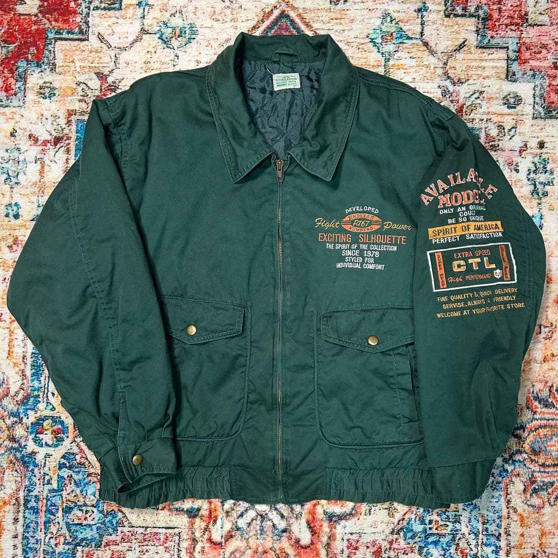 [XL] 일본 빈티지 자수 봄버 워크자켓 상품이미지1