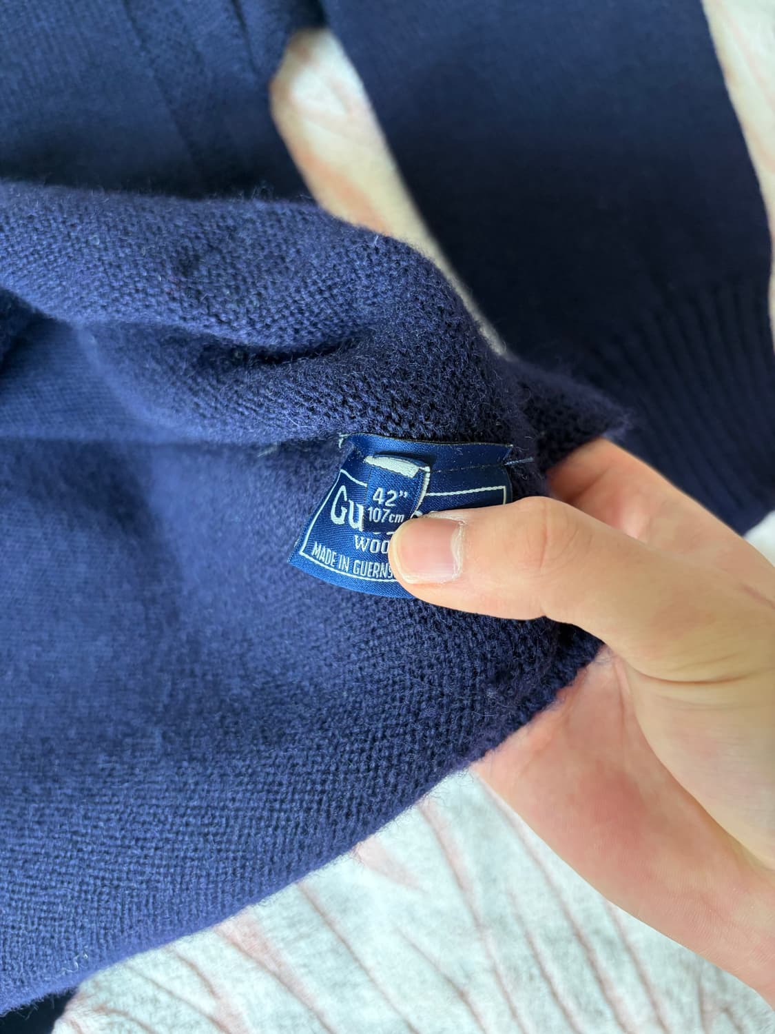 건지 울른슨 크루넥 홀가먼트 스웨터 42 네이비 상품이미지5