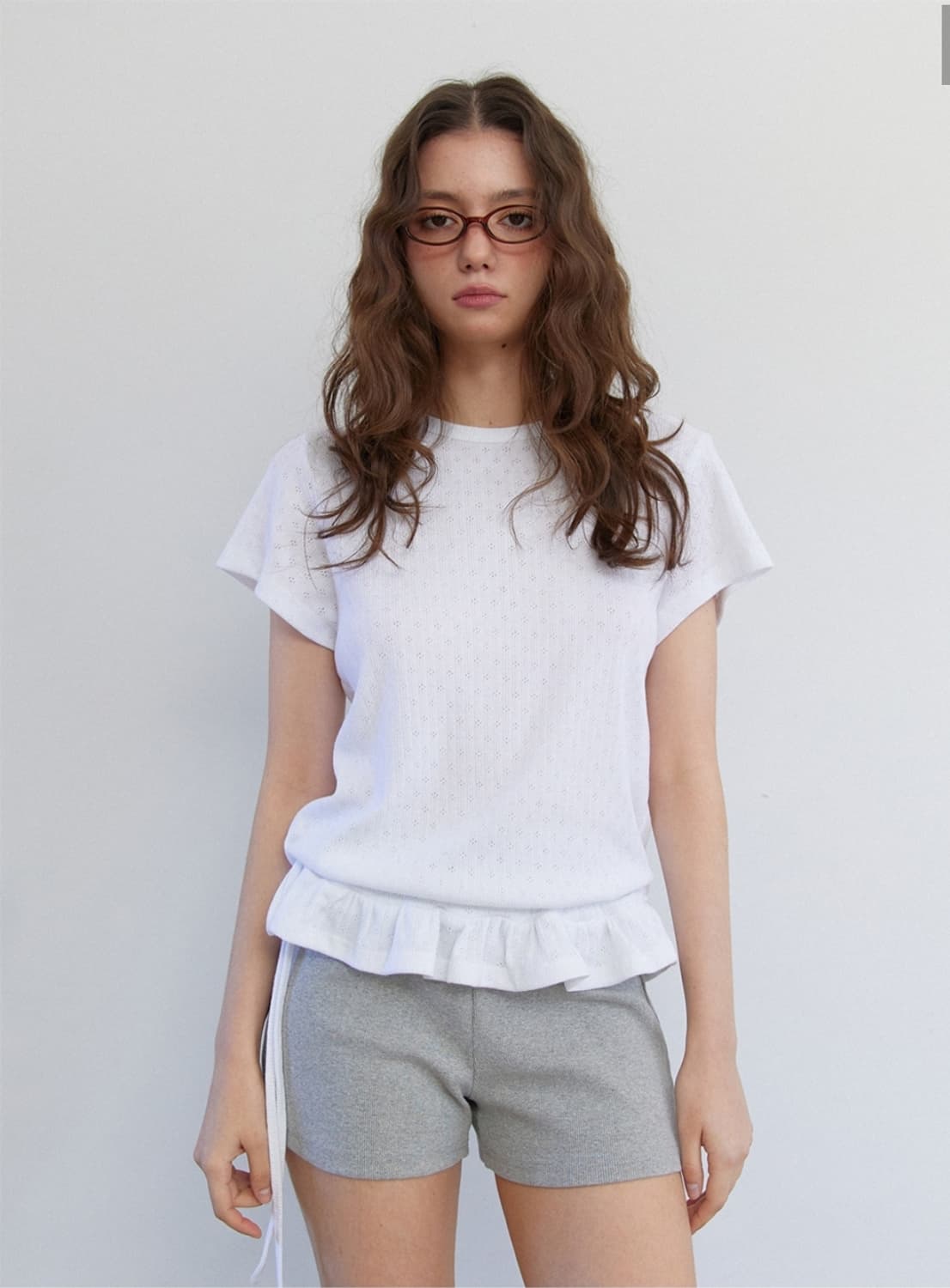 렌세Eyelet Frill Half 반팔 상품이미지2