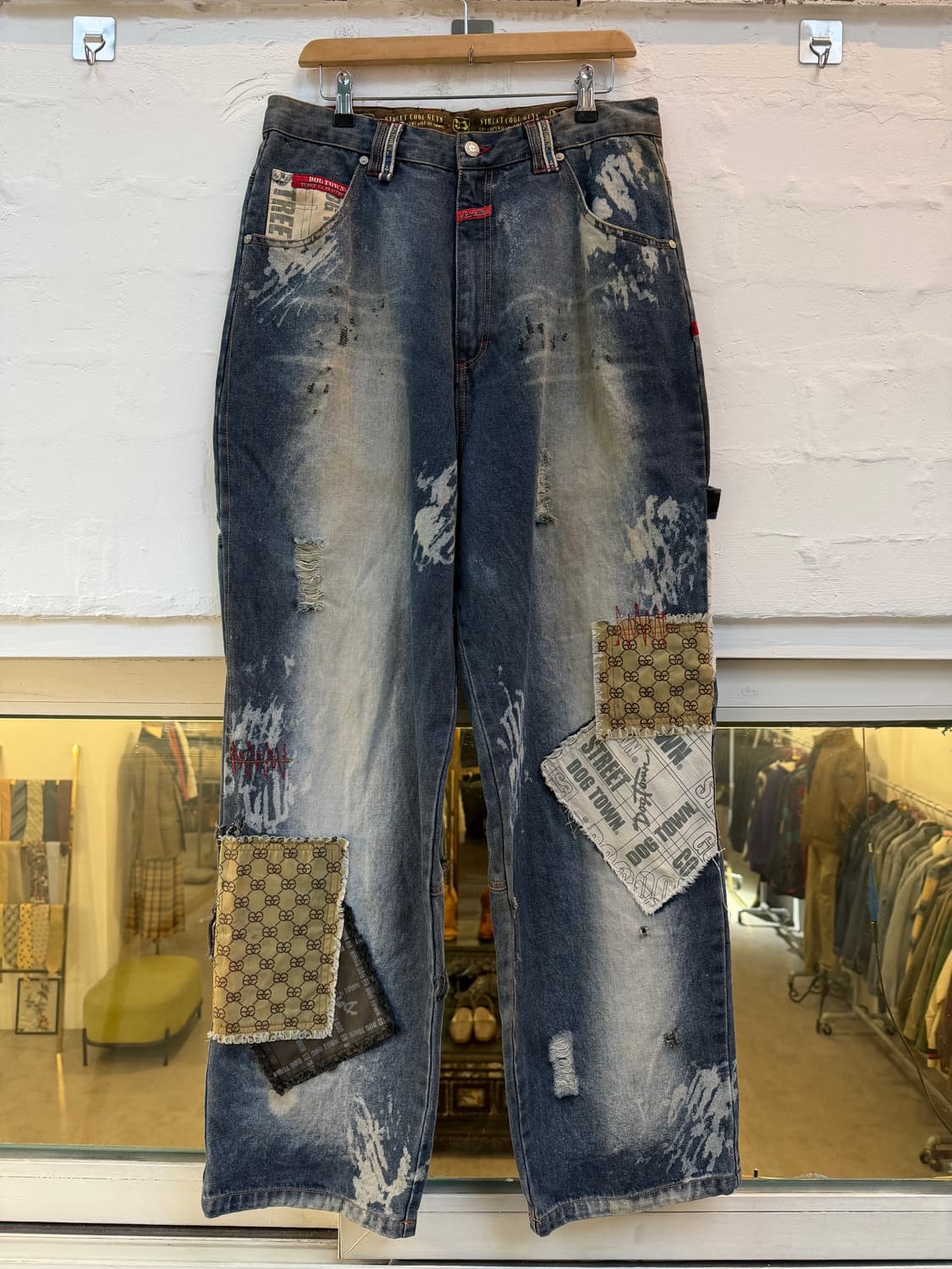 Dog Town vtg 패치 디자인 카펜터 배기 데님 진 L 상품이미지2