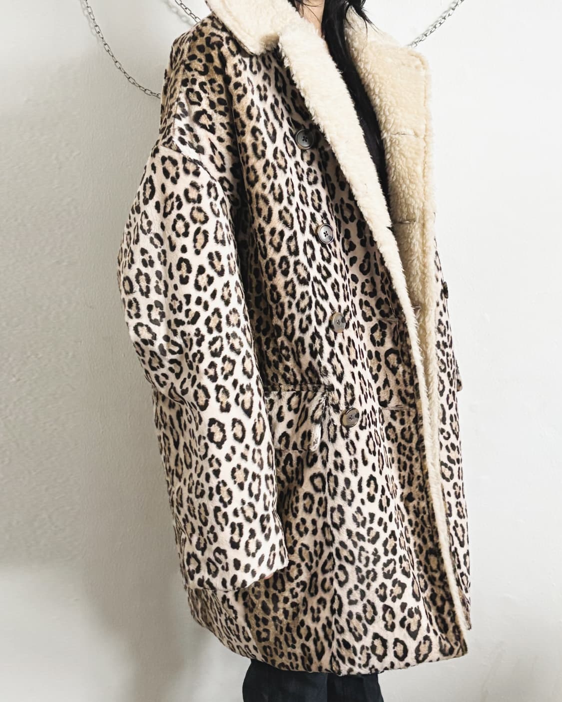 R13 오버사이즈 레오파드 퍼 코트 상품이미지1