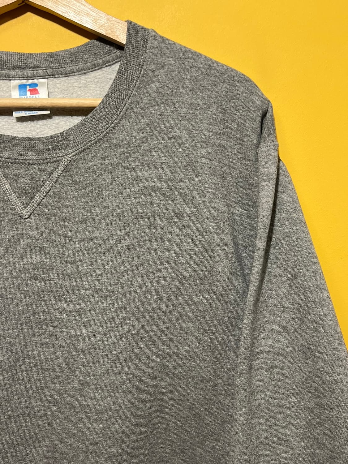 [L] 러셀 애슬레틱 빈티지 무지 맨투맨 헤더그레이 크루넥 스웻셔츠 상품이미지4