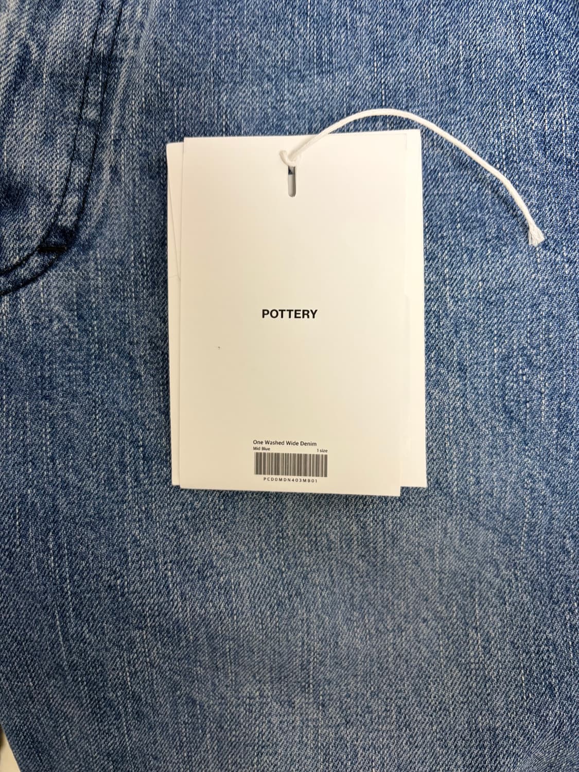 포터리 / 원 워시드 와이드 데님 미드 블루 / 1 판매합니다 상품이미지7