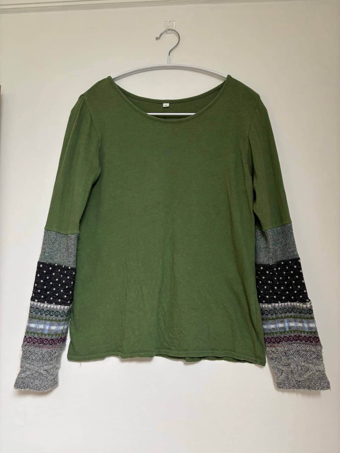 niko and 니코앤드 그린 도트 패치워크 니트 말차 모리걸 그런지 상품이미지1