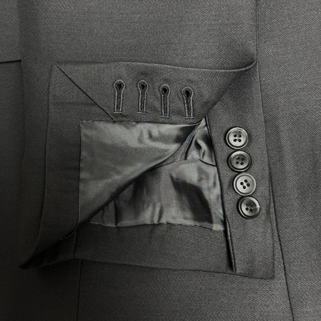 LEMETEQUE 르메테크 블랙 울 실크 더블 슈트 셋업 105 사이즈 상품이미지4