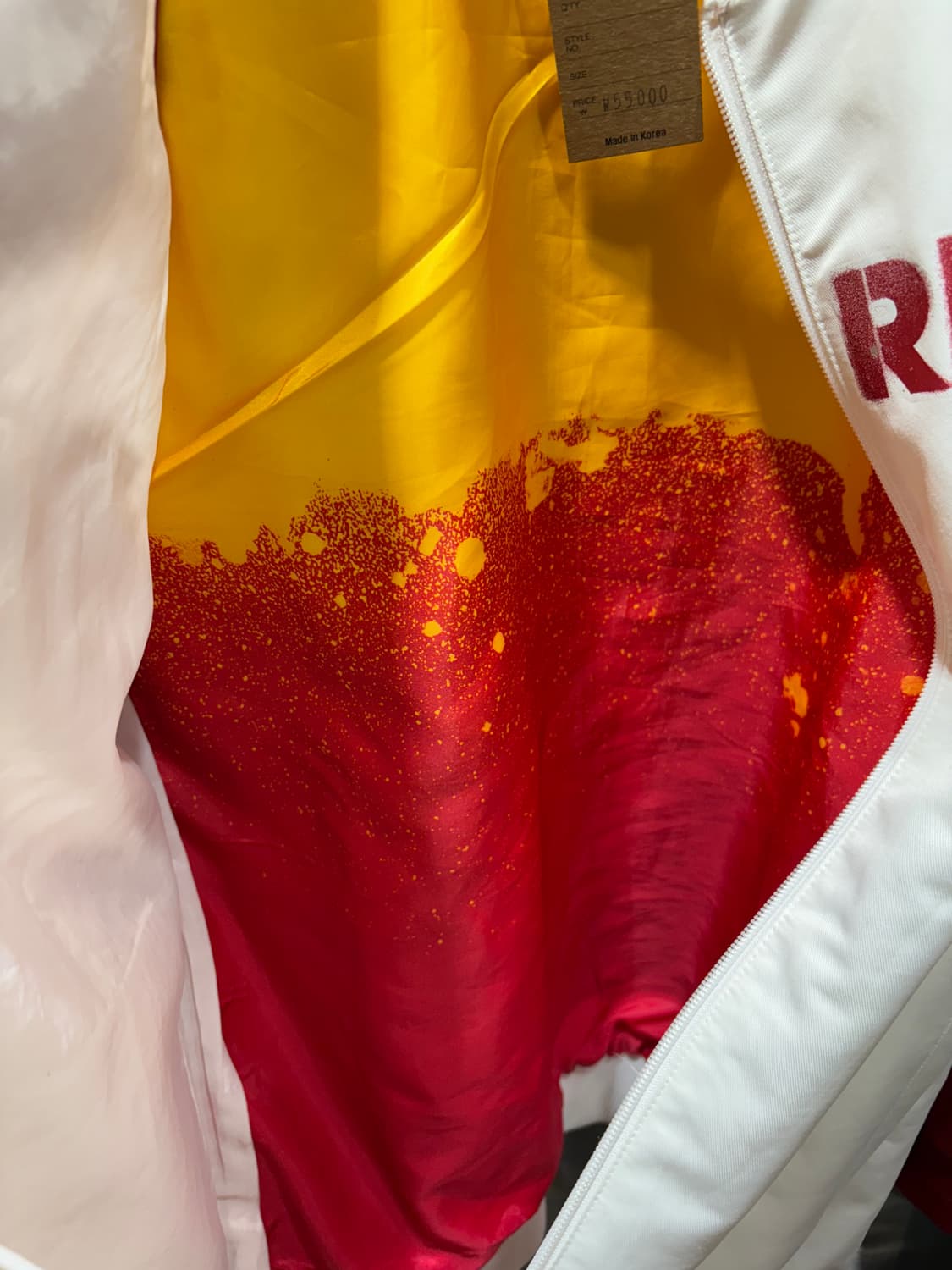 M 아디다스 RFEF 레드 배색 화이트 나일론 자켓 상품이미지5