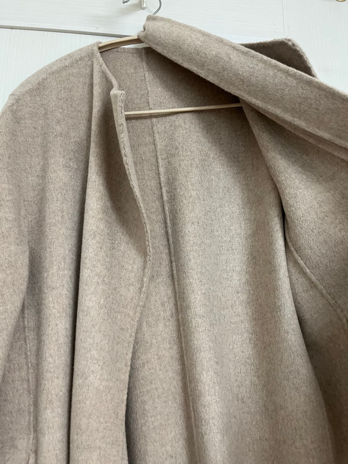 캐시미어 울100 핸드메이드 코트 오트밀베이지 상품이미지7