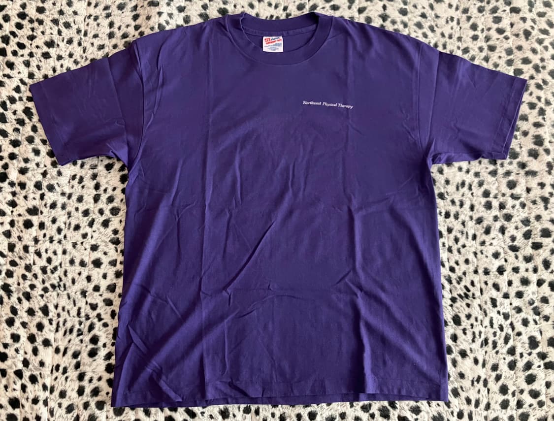 빈티지 USA 90s Hanes 헤인즈 퍼플 싱글스티치 티셔츠 XL 상품이미지2