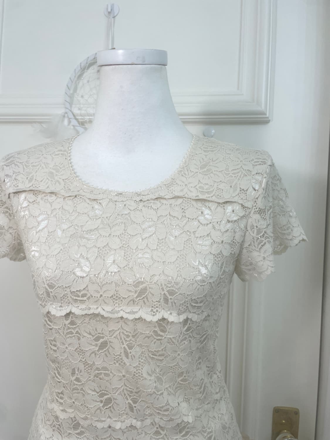 ivory bolero cardigan&beigw lace half to 상품이미지10