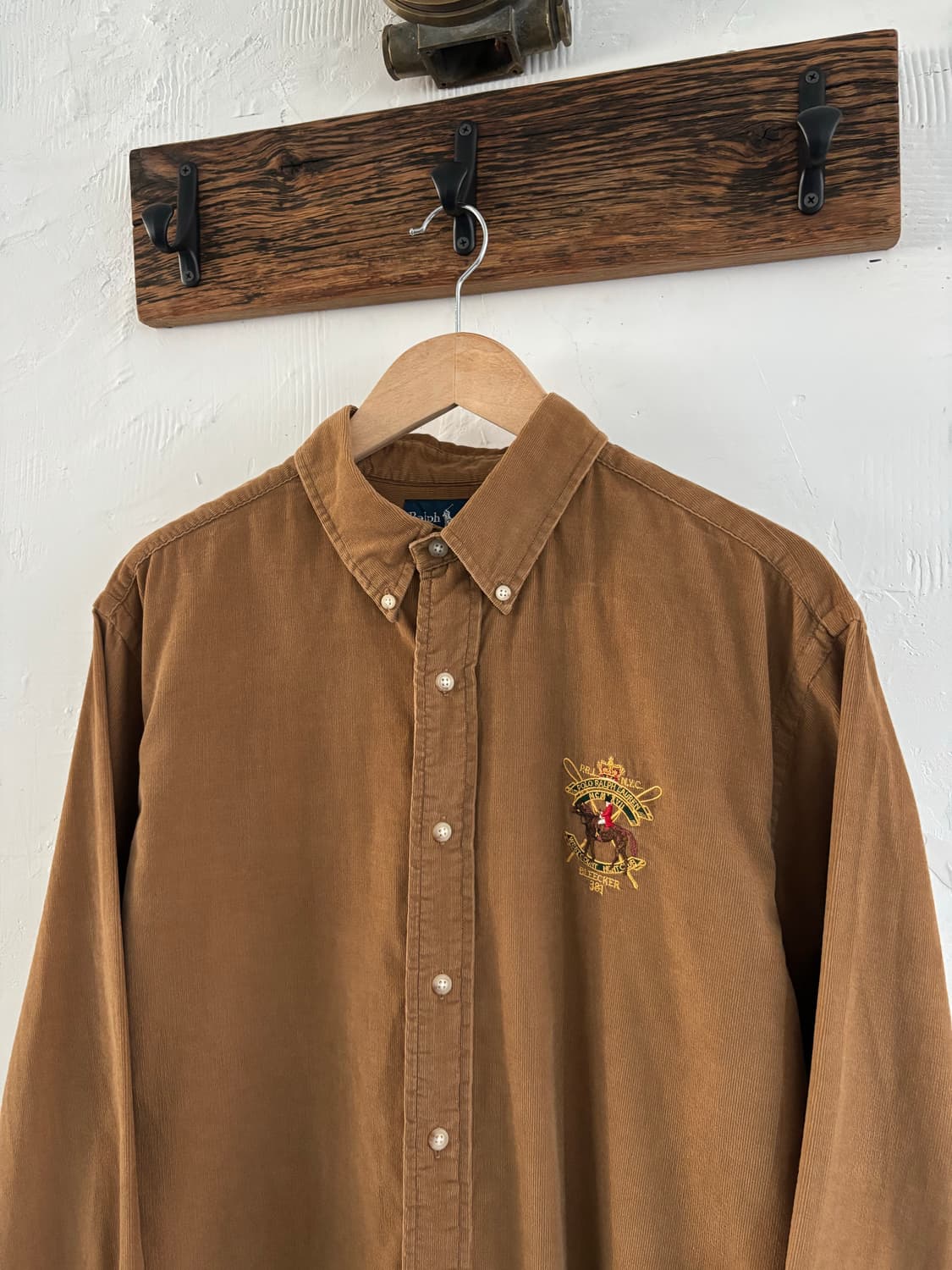 Polo 폴로 랄프로렌 브라운 엠브로이드 코듀로이 셔츠 상품이미지4