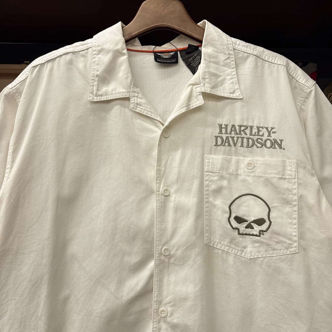 할리데이비슨 실버틱 윌리.G스컬 엠브로이드 반팔셔츠 N1245 상품이미지3