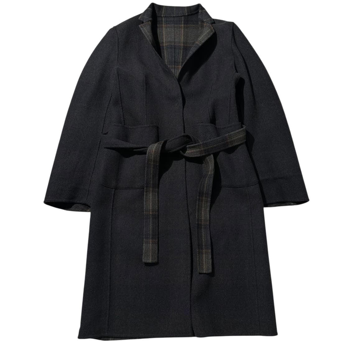 렉토 x 프론트로우 리버시블 체크 로브 코트 상품이미지3