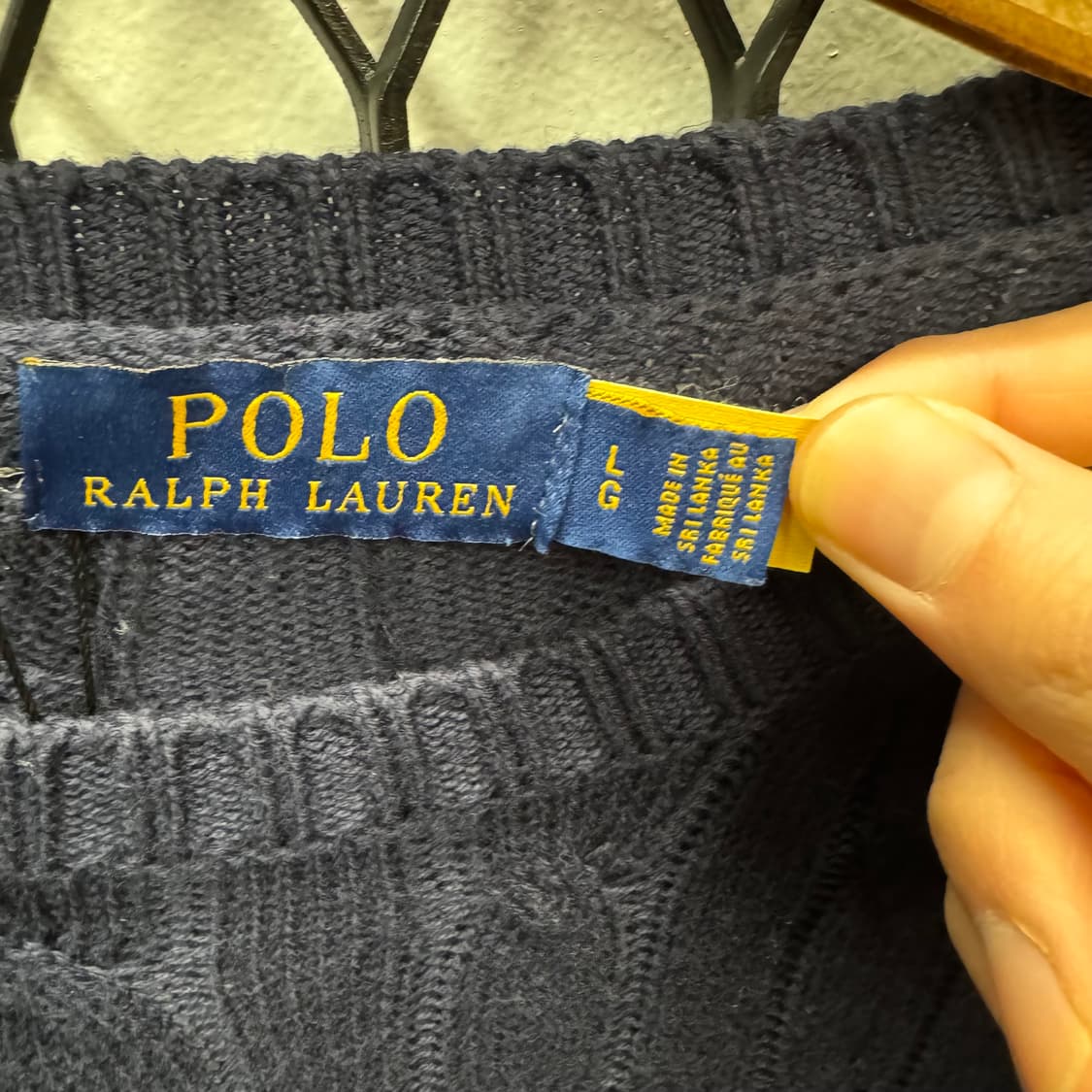 폴로 랄프로렌 케이블 니트 레드 포니 로고 포인트 네이비 상품이미지6