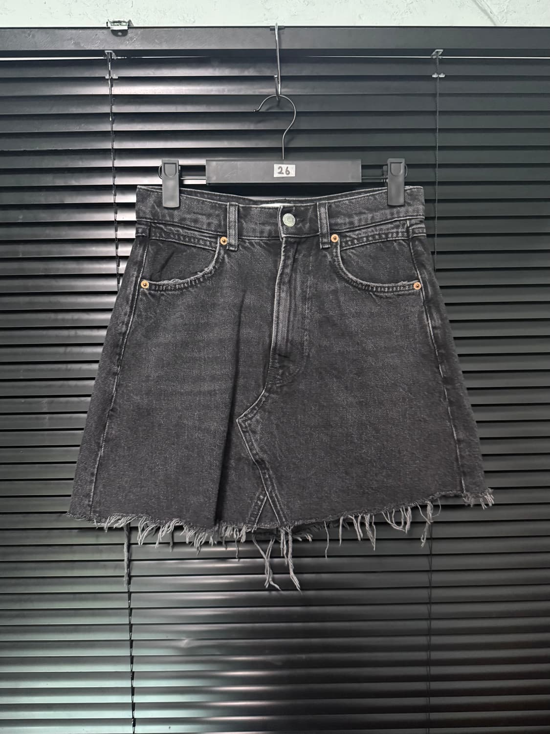 자라 흑청 블랙 미니 스커트 치마 zara 락시크 펑크 갸루 고스 그런지 상품이미지2