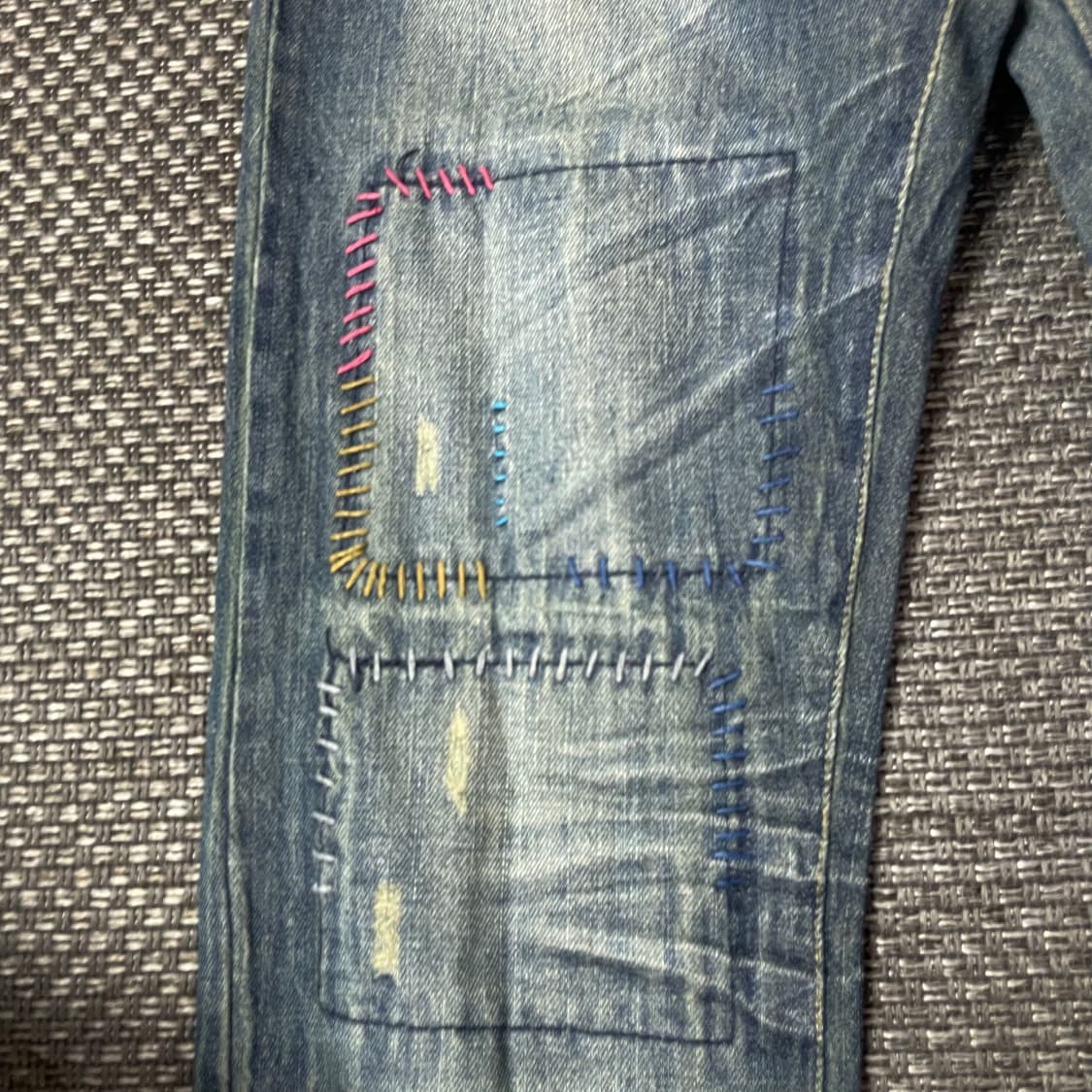 (30) JPN 컬러 스티치 포인트 데님 팬츠 상품이미지3