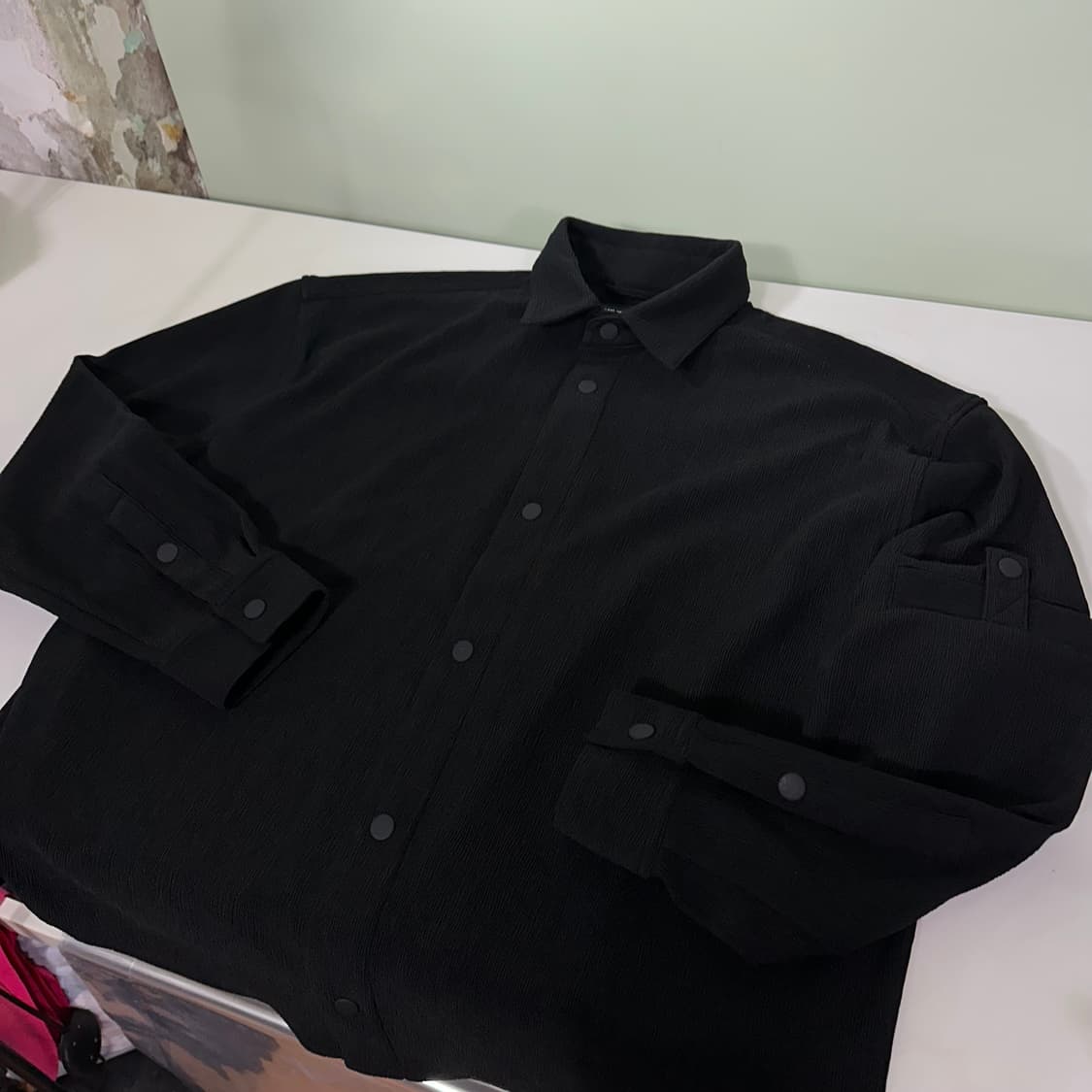 M-L 자라 맨 루즈오버핏 암포켓 폴리 플리츠넘버 상품이미지3