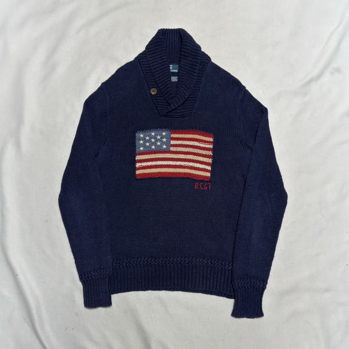 S 폴로랄프로렌 성조기 터틀넥 네이비 코튼 니트 상품이미지2
