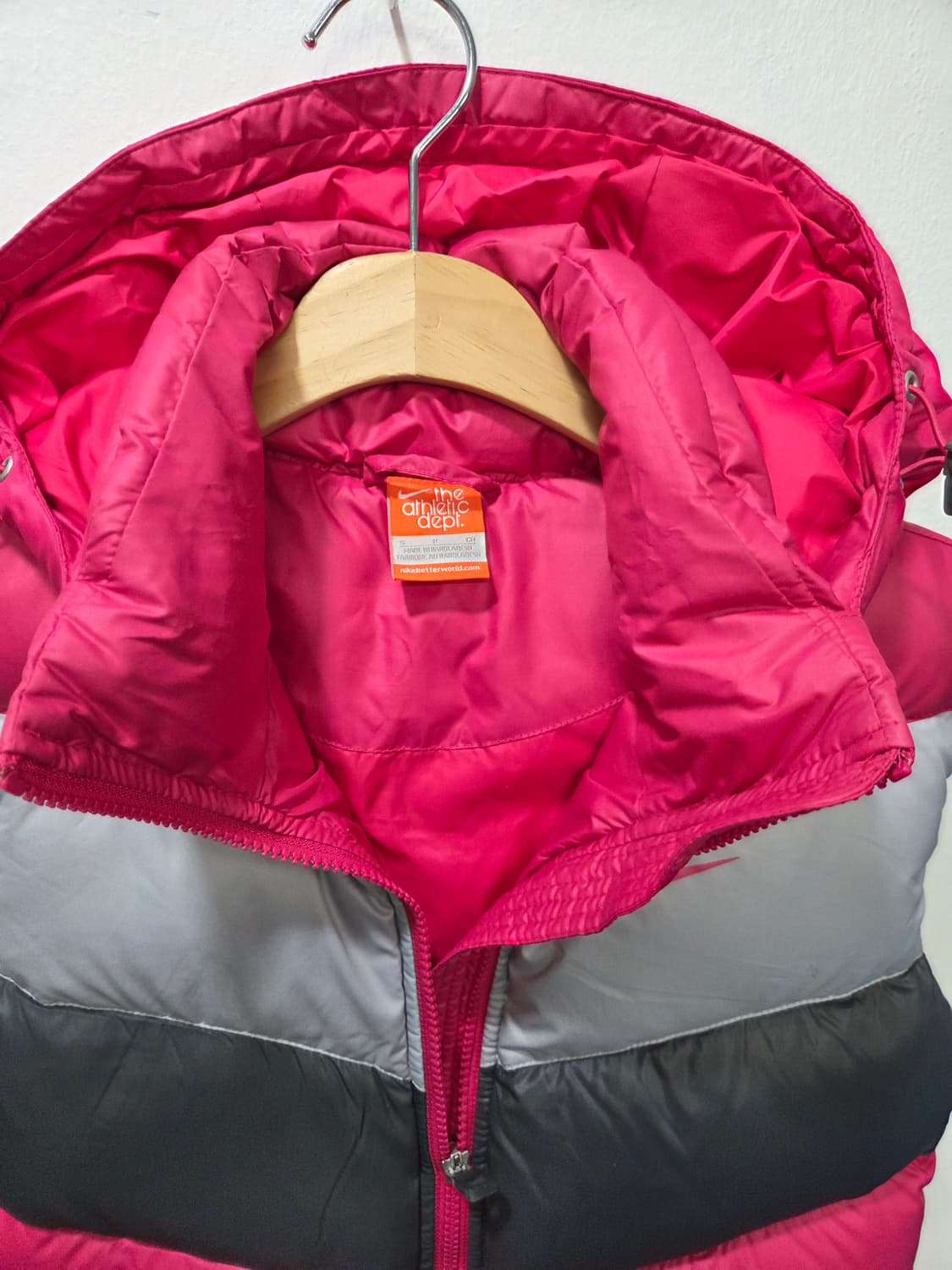 나이키 후드 패딩 조끼 핑크/회색/블랙 Y2K 펑크룩 상품이미지4