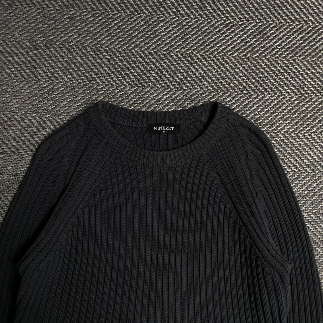 나인제트 케이블 헤비코튼 크루넥 머슬 니트y 5185 상품이미지4