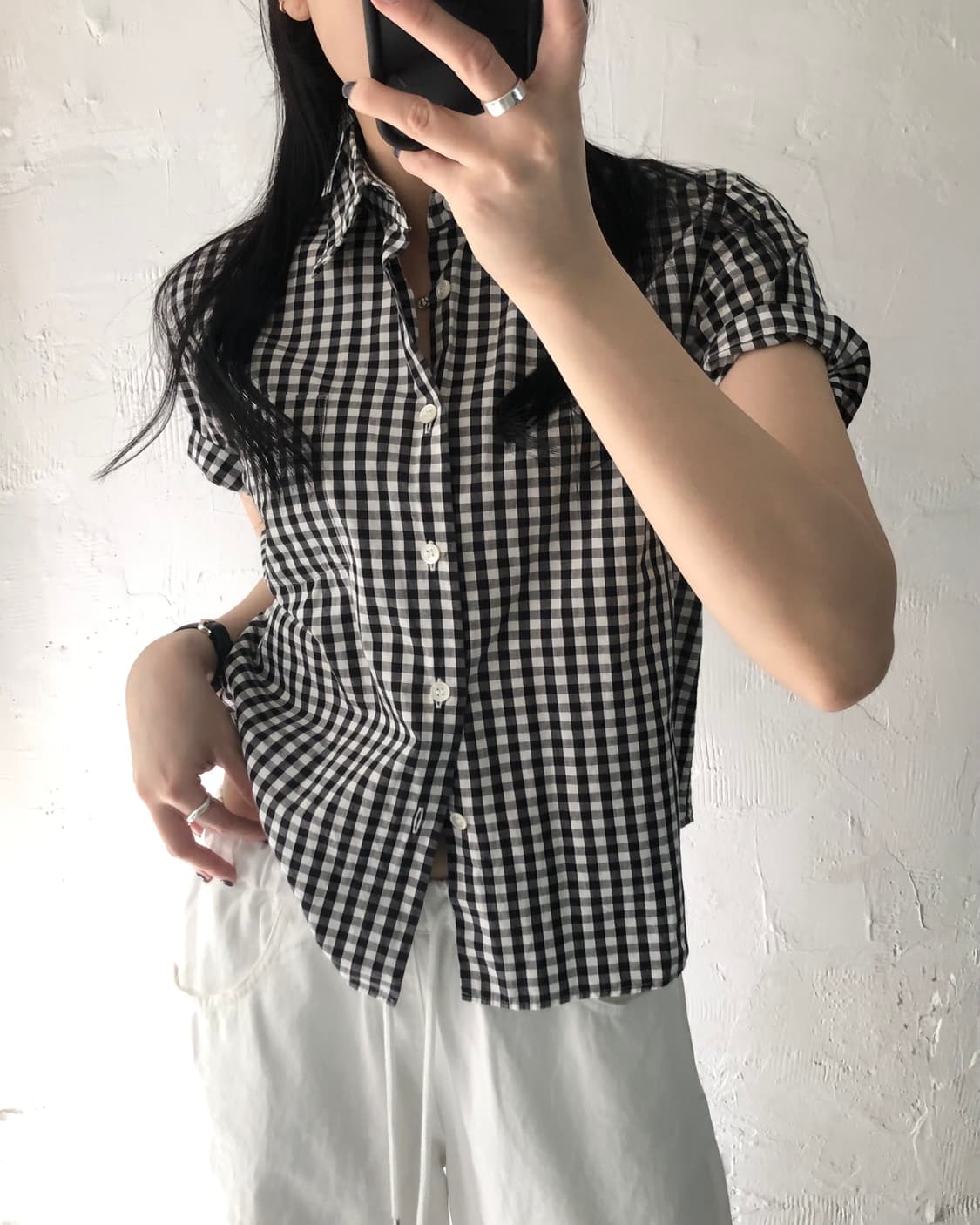 꼼데가르송 트리콧 깅엄 체크 반팔 셔츠  상품이미지2