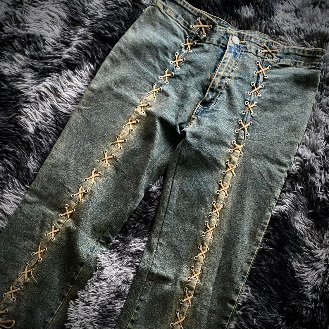 Western  mood Lace-up bootcut pants 상품이미지4