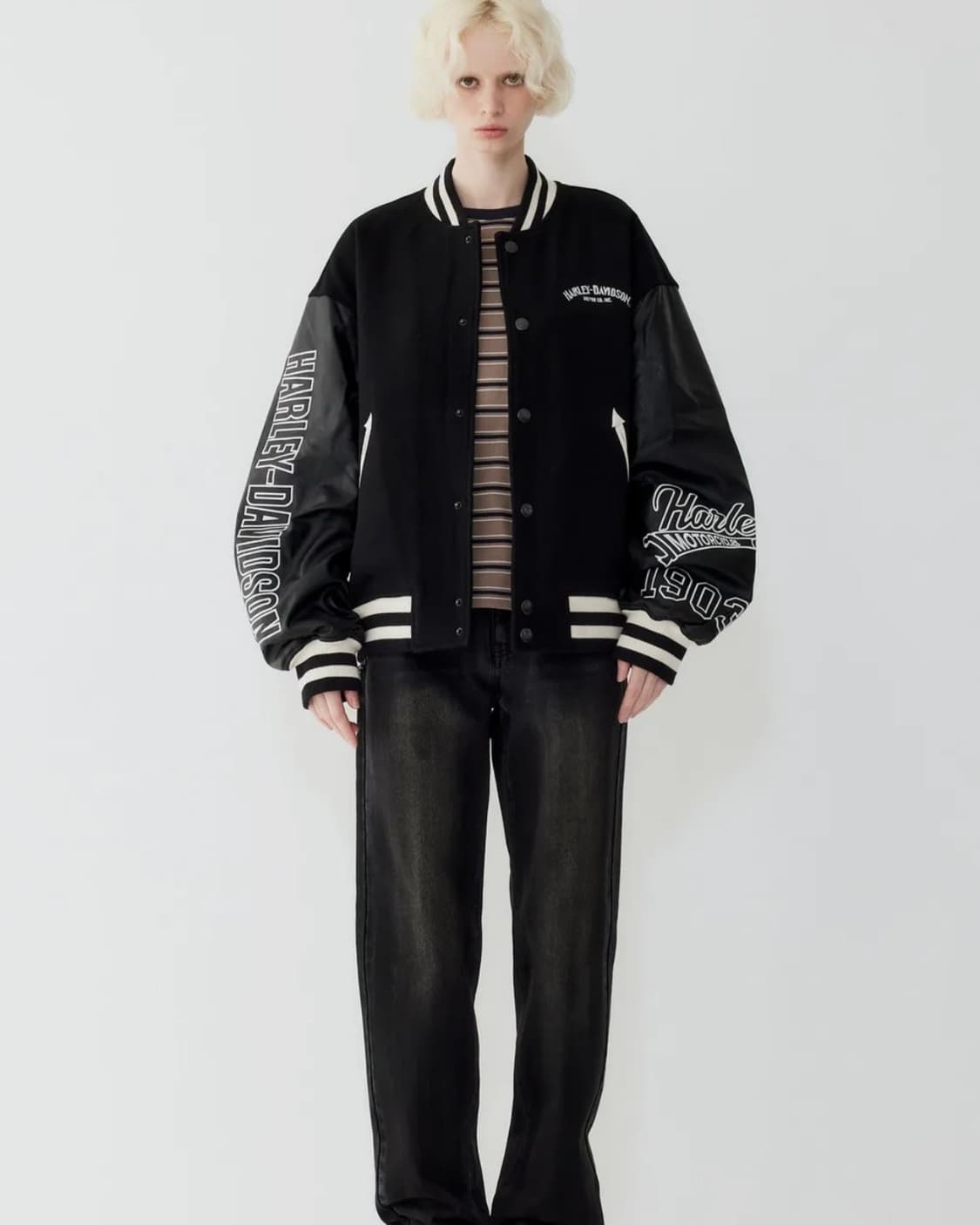 할리데이비슨컬렉션 스타디움 점퍼 블랙 상품이미지1