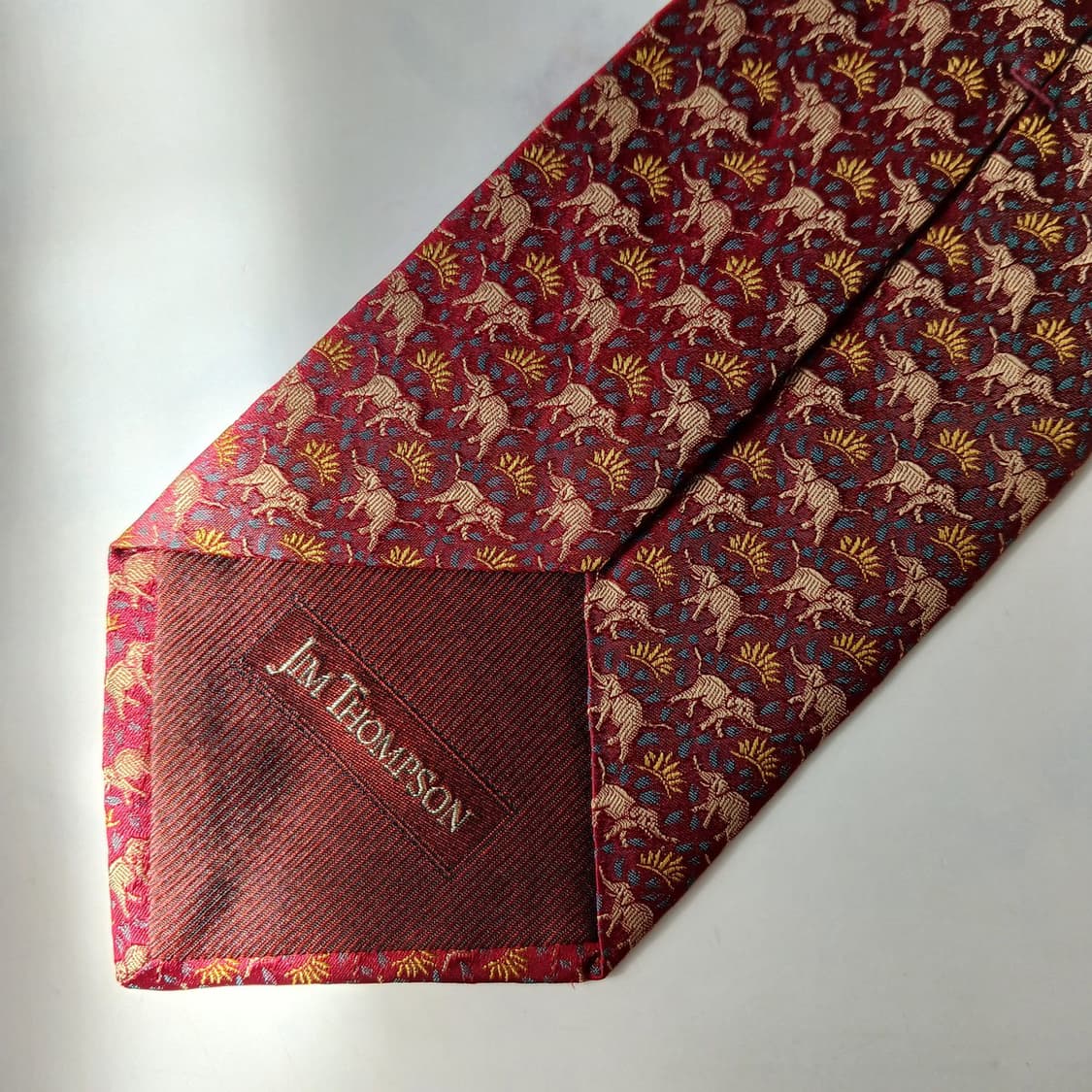 짐톰슨 실크 코끼리 자수 패턴 넥타이 9.7cm S~A+등급 E801
 상품이미지7
