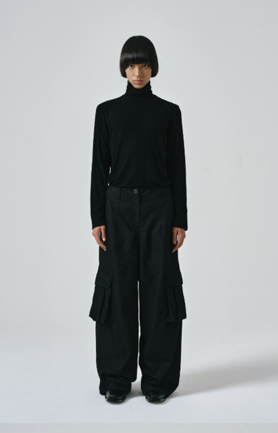 노이어 noirer 울 실키 롤넥 터틀넥 티셔츠 블랙 48 상품이미지2