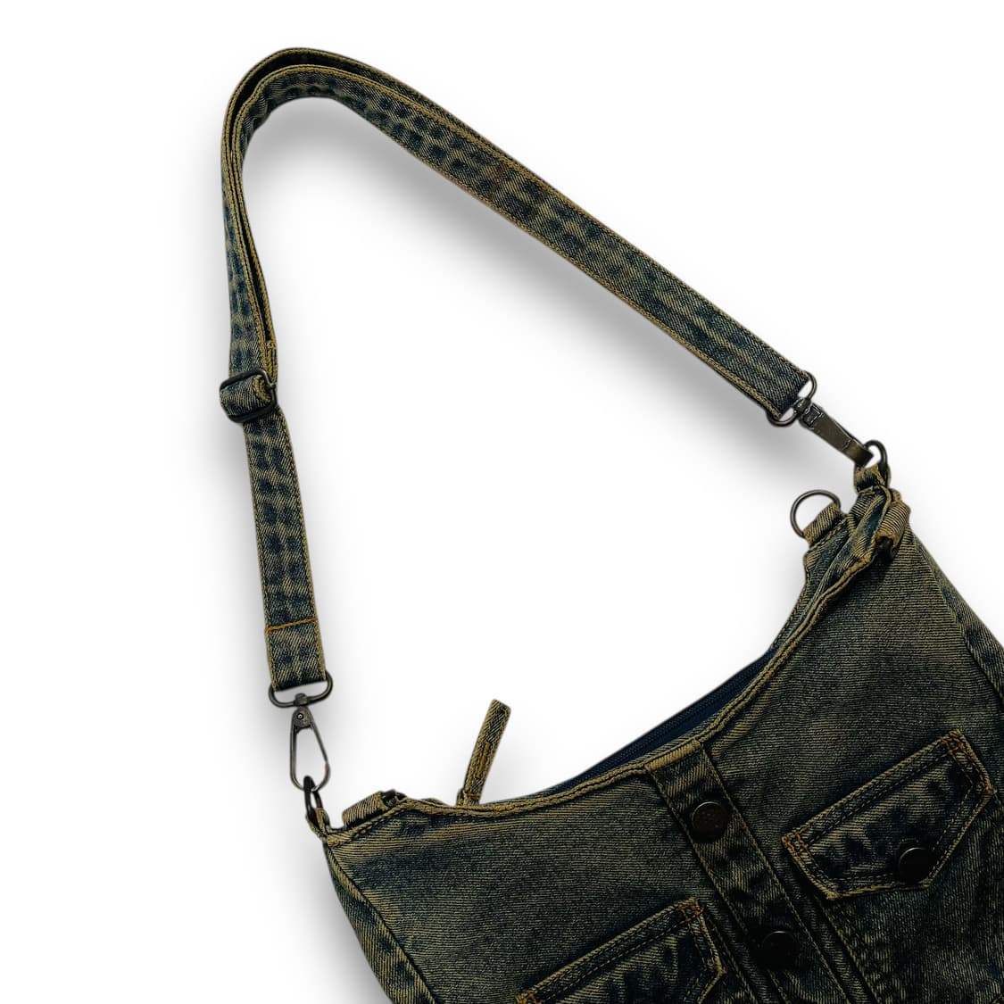 ES-CARTE y2k 다잉 워시드 데님 빈티지 크로스백 상품이미지4