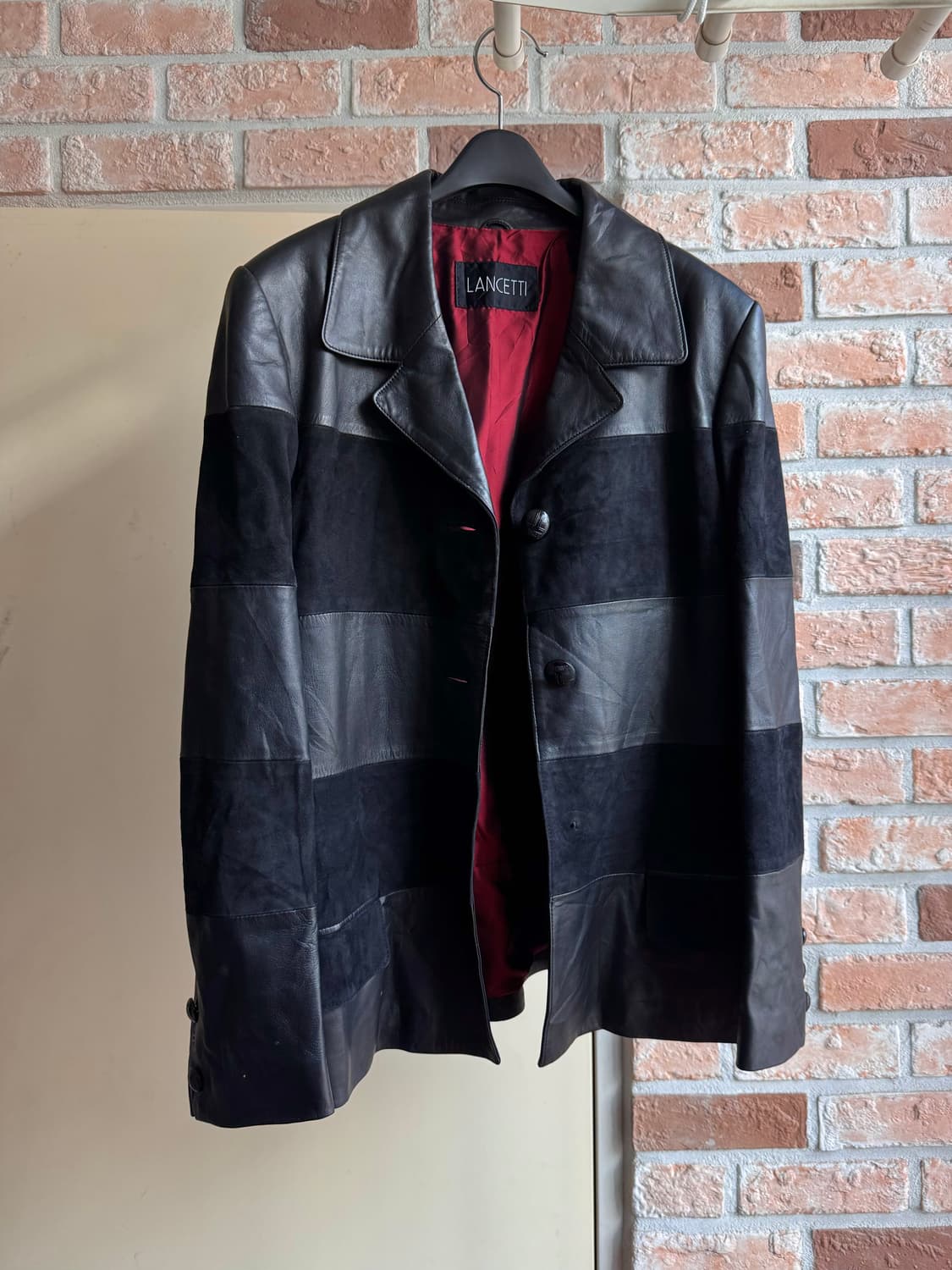 LANCETTI 램스킨 스트라이프 자켓 상품이미지1