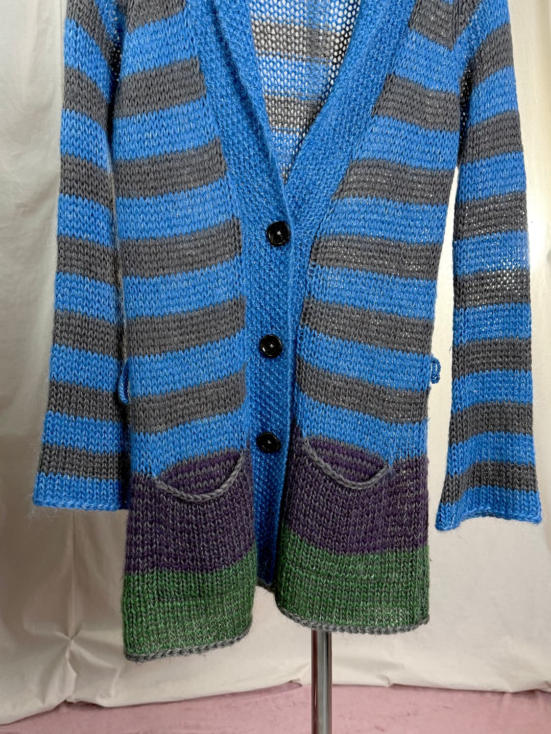 Paul Smith pink 스트라이프 롱 니트 가디건 상품이미지4