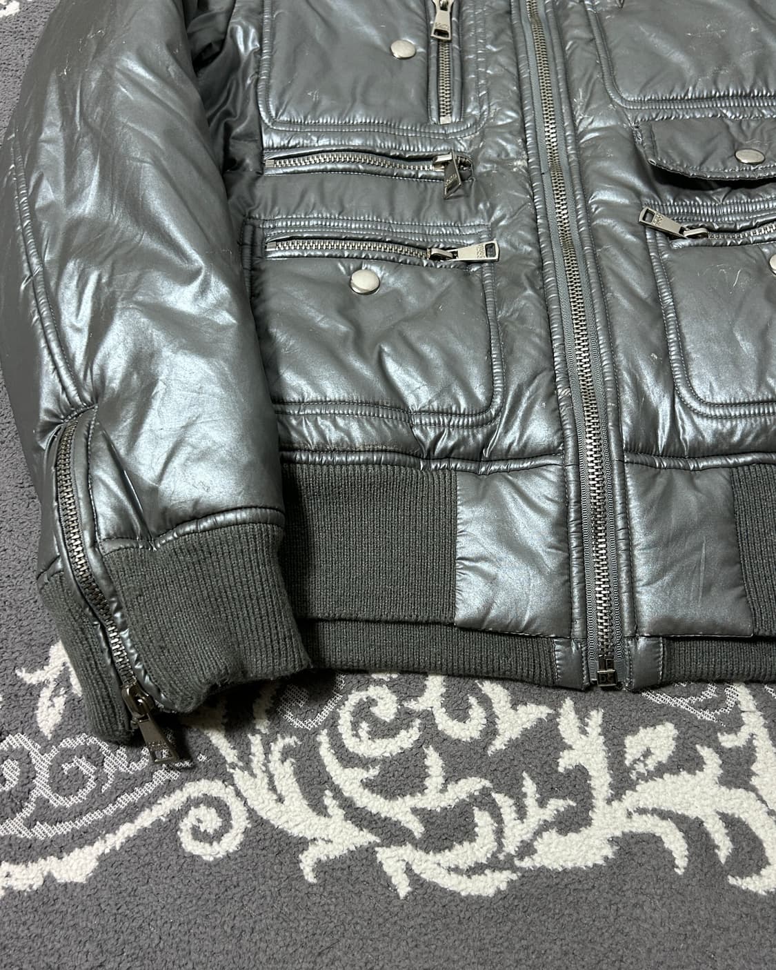 00’s 돌체앤가바나 메탈릭 실버 패디드 자켓 상품이미지3